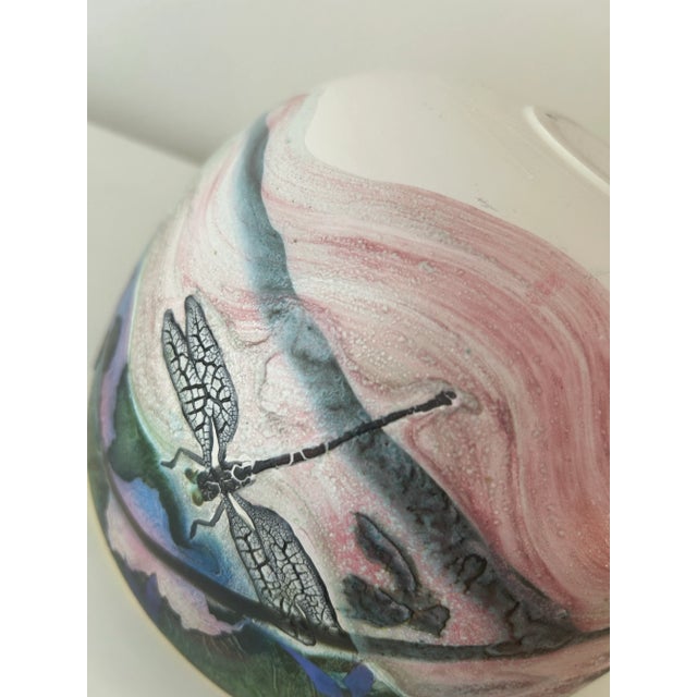 Ceramic Vintage Ceramic Art Vessel - Dragonfly Bowl by Patrick Dragon For Sale - Image 7 of 11