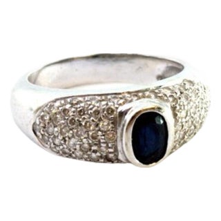 White Gold Ring with Brilliant-Cut Diamonds For Sale