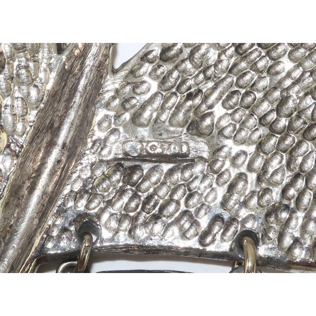 Silver Metal Articulated Butterfly Pendant Necklace, c.1970 For Sale In Atlanta - Image 6 of 12