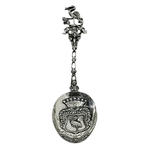Dutch Silver Occasional Spoon with Stork Handle by Gerardus Schoorl, 1904