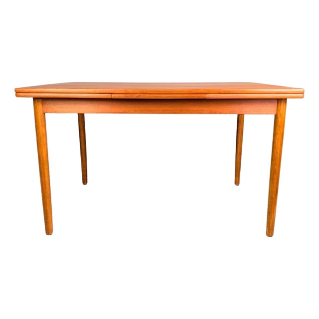 Mid-Century Danish Extendable Dining Table in Teak from Rogenstrup For Sale