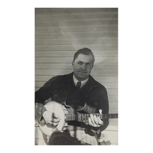 Mid 20th Century Banjo Player Snapshot Photograph