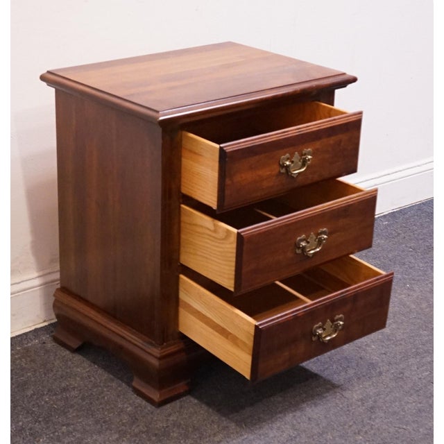 Wood Cresent Furniture Solid Cherry Traditional Style 22" Three Drawer Nightstand For Sale - Image 7 of 12