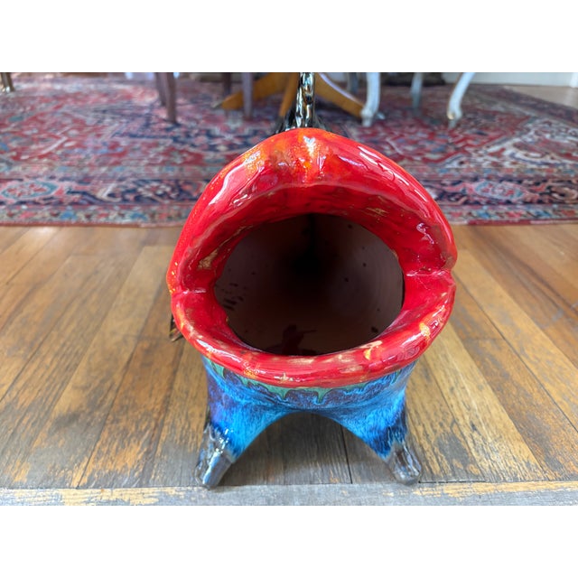 1950s Italian Glazed Terracotta Fish Sculpture For Sale - Image 9 of 15