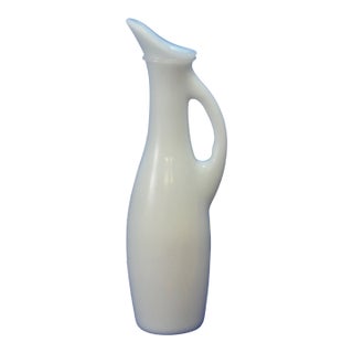 White Glass Pitcher Vase For Sale