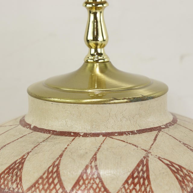 Vintage Exquisite Tribal-Style Ceramic Ginger Jar Table Lamp For Sale - Image 4 of 9