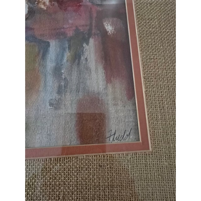 Vintage Mid Century Modern Watercolor Painting Impressionist For Sale - Image 11 of 12