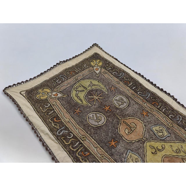 1930s Metallic Thread Embroidered Wall Hanging, 1930s For Sale - Image 5 of 16