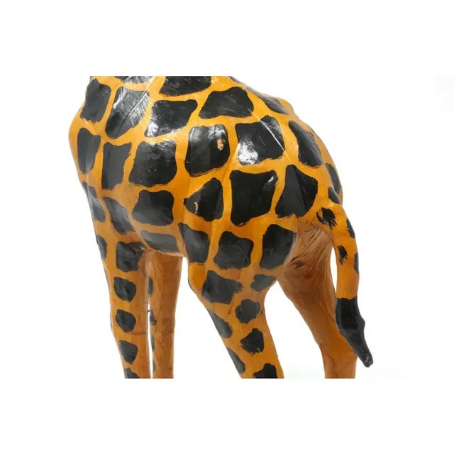 Vintage 22" Leather Giraffe Figure For Sale - Image 11 of 12