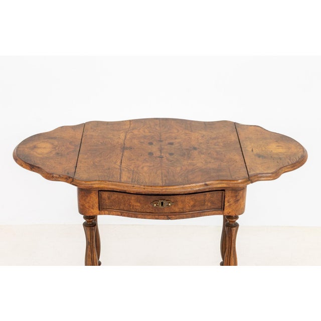 Victorian Antique Victorian Burl Walnut Pembroke Table, 19th Century For Sale - Image 3 of 9