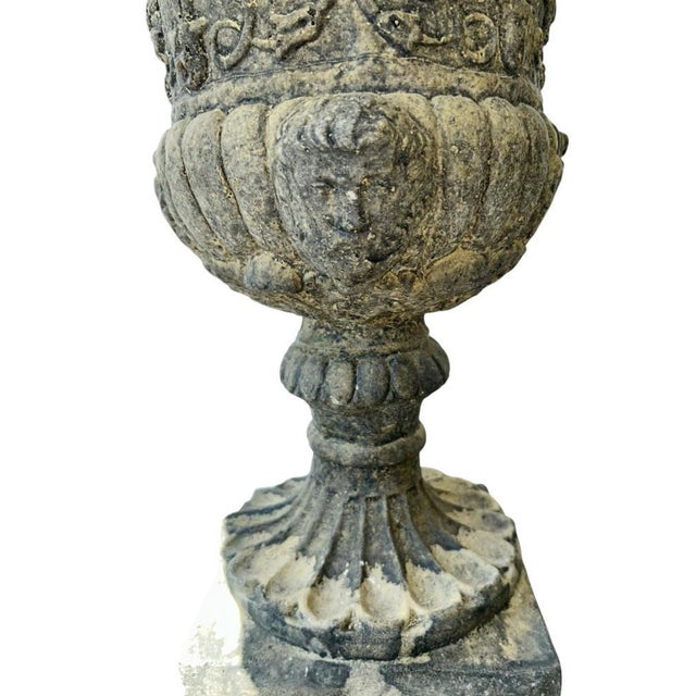Stone Italian Renaissance Stone Campana Garden Urns, Set of 2 For Sale - Image 7 of 10