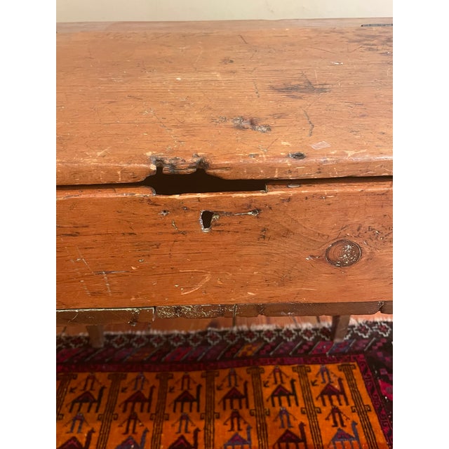 Wood Rustic Pine Slant Top Writing Desk For Sale - Image 7 of 8