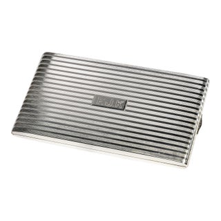 Vintage Napier Sterling Silver Cigarette Case Engine Turned Art Deco Provenance Presentation Card Case Tobacciana For Sale