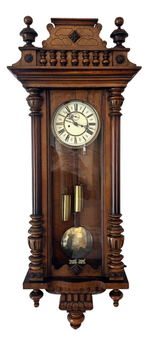 Antique Victorian Vienna Wall Clock in Walnut, 1860