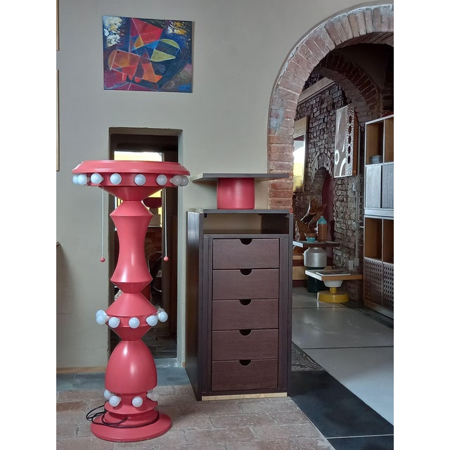 Wood Carousel Lamp by Ferdinando Meccani for Meccani Arredamenti, 1987 For Sale - Image 7 of 10