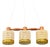 1950s Swedish Modern, Three Light Pendant Light, Teak, Glass, Sweden For Sale