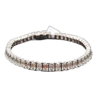 15.05 Ct Emerald Cut Diamond Tennis Bracelet For Sale