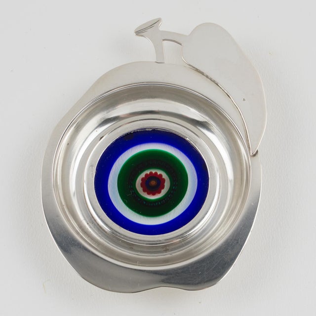 Sterling Silver and Murano Art Glass Barware Coasters Set of 6, Italy circa 1960 For Sale - Image 17 of 18