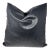 Woven Faux Leather Black Large Throw Decorative Designer Accent Pillow For Sale