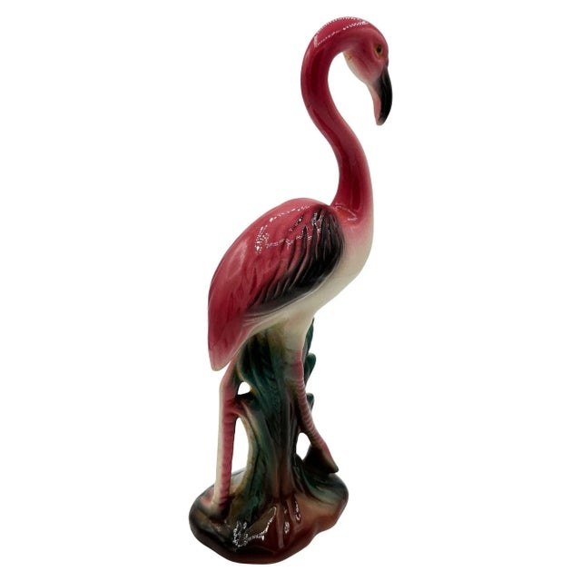 1950s Mid-Century Tropical Ceramic "The Walker" Pink Flamingo Figurine For Sale - Image 5 of 10