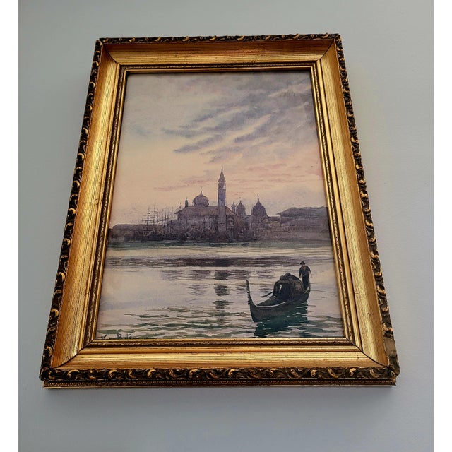 1900 - 1909 Nora Butson, Venice with Gondola, 1904, Watercolor, Framed For Sale - Image 5 of 5