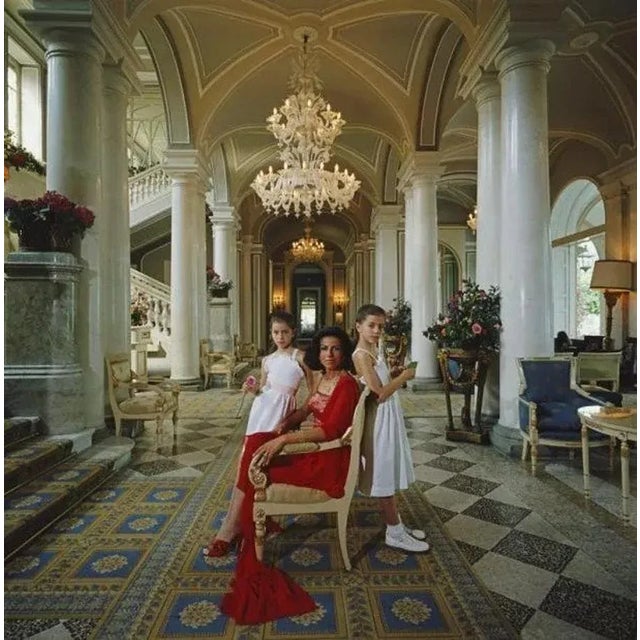 Droulers And Daughters 1984 by Slim Aarons Slim Aarons Limited Estate Edition Roberta Droulers sitting with her daughters,...