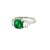 1.26 Carat Old-Mine Colombian Emerald Diamond Platinum Three-Stone Ring, Gia, Size 6.25 For Sale - Image 4 of 8