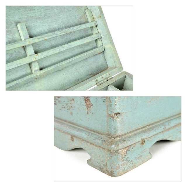 Compartmentalized Box in Patinated Wood For Sale - Image 6 of 8