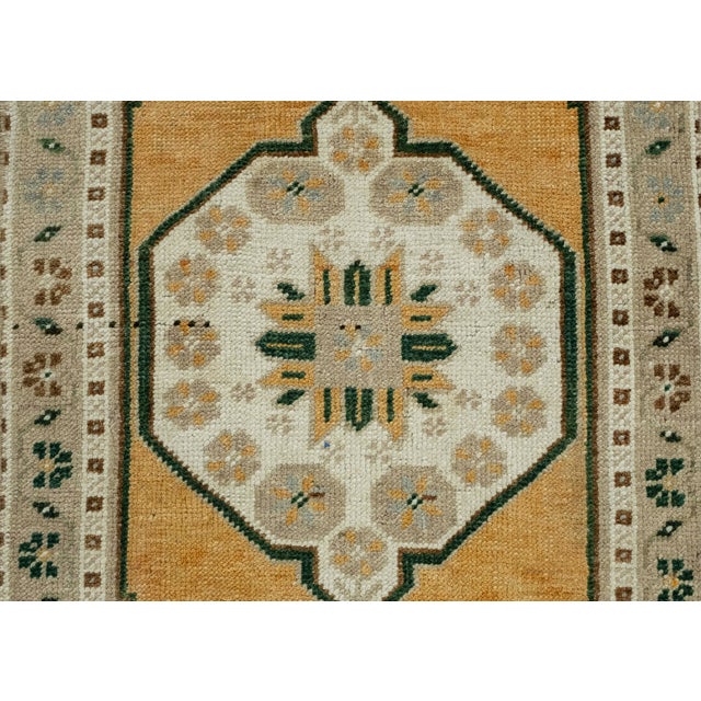 Turkish Mini Rug Oriental Hand Knotted Vintage Rug 1'10" x 3'8" #16269 For Sale - Image 4 of 8