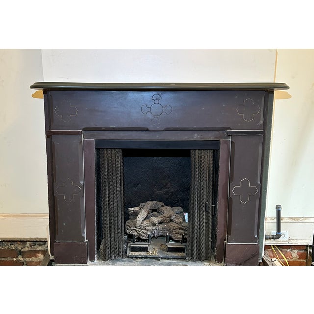 Late 19th-century Victorian fireplace mantel and surround, believed to be original to an 1877 Washington, D.C. townhouse....