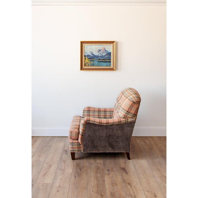 English Custom English Roll-Arm Club Chair — Cowtan & Tout Plaid For Sale - Image 3 of 4