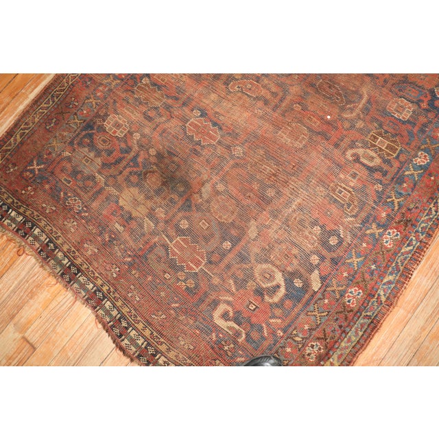 Zabihi Collection Worn Persian Rug For Sale - Image 4 of 12