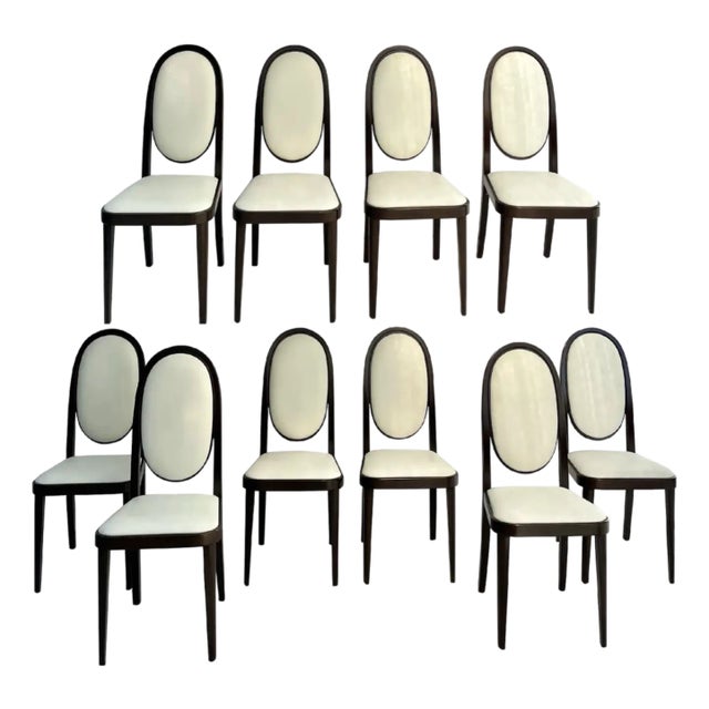 Set of 10 Thonet Dining Chairs Designed by Otto Prutscher For Sale