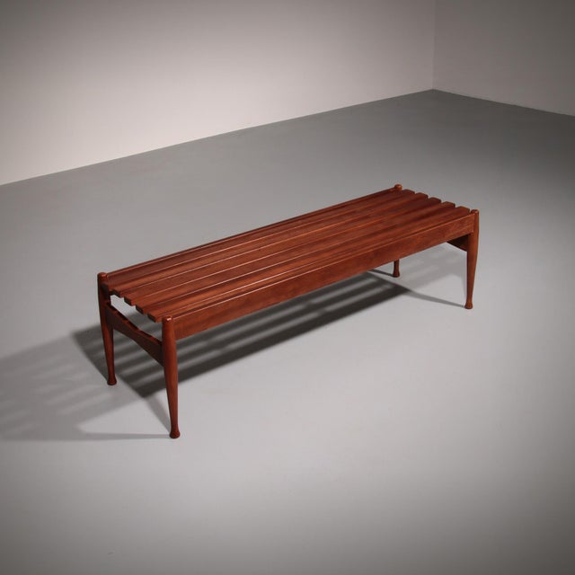 1950s Walnut Bench by Gio Ponti for Fratelli Reguitti, 1950s For Sale - Image 5 of 11