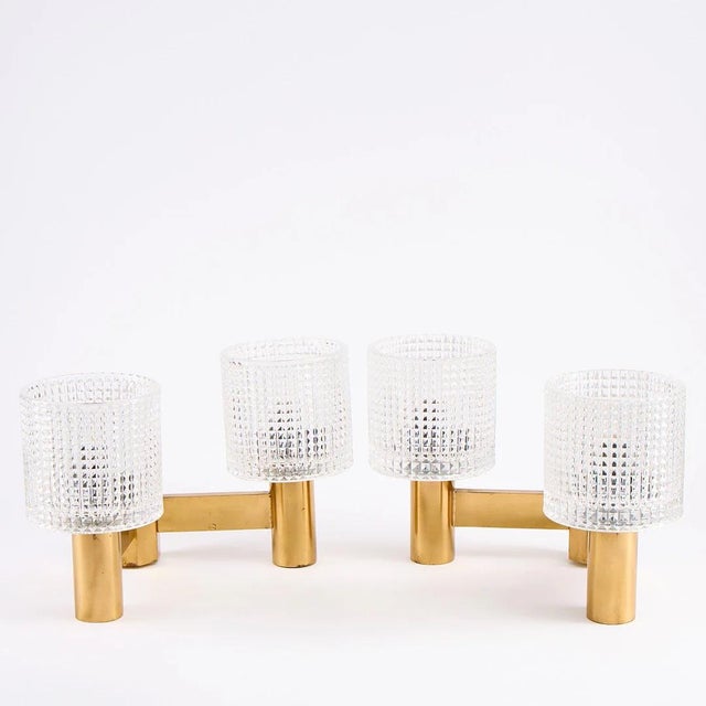 Metal Mid-Century Modern Glass Wall Lights by Carl Fagerlund for Orrefors, 1960s, Set of 2 For Sale - Image 7 of 8