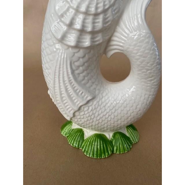 Ceramic Vintage 1985 Fitz & Floyd Figural Fish Pitcher – Coastal Gurgle Style. For Sale - Image 7 of 8