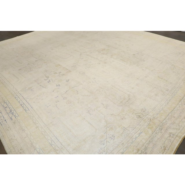 Antique Zabihi Collection Oversize Square Turkish Oushak Rug - 13'2" x 15'6" For Sale - Image 9 of 11
