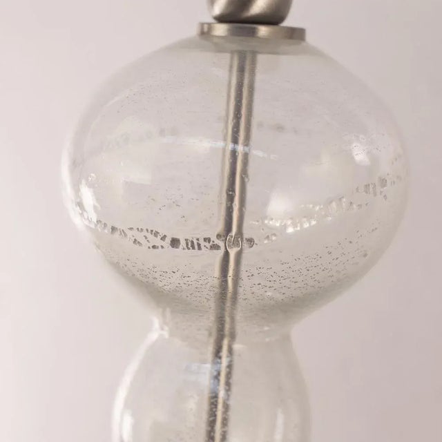 Silver Italian Murano and Crystal Glass Lamp For Sale - Image 8 of 12