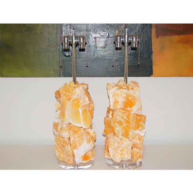 This beautiful pair of TANGERINE cluster lamps is made of tumbled Calcite. ROCK CANDY - eco-friendly art pieces that...