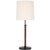 Modern Thomas O'Brien by Visual Comfort Signature Bryant Large Wrapped Table Lamp in Bronze and Saddle Leather with Linen Shade For Sale - Image 3 of 3