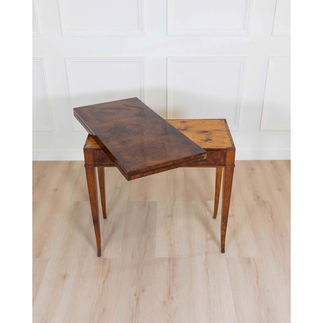Brown Directoire 1800 Walnut Burl Gaming Table For Sale - Image 8 of 12