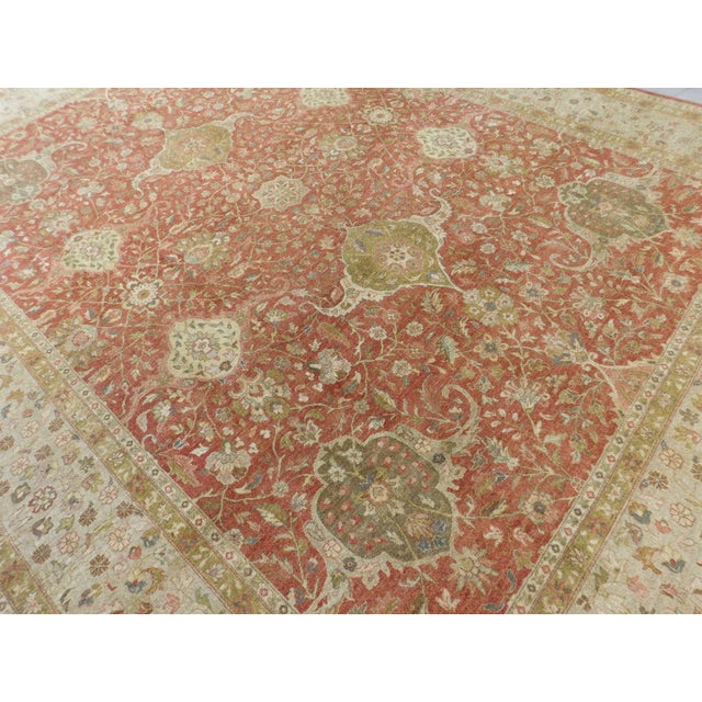 Red Vintage Hand Knotted Super Fine Indian Rug. 8'x 10' For Sale - Image 8 of 18