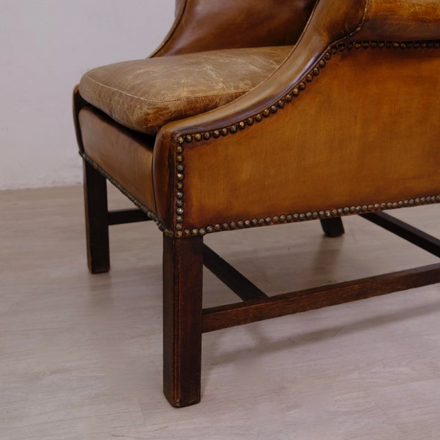 Victorian English Bergere Leather Armchair For Sale - Image 16 of 18