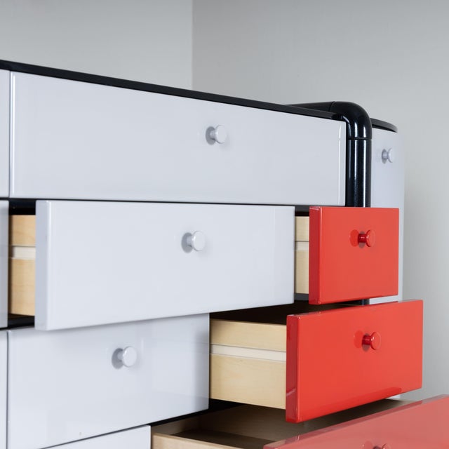 Postmodern Sideboard in Lacquered Wood, 1980s For Sale - Image 9 of 13