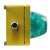 1980s Airport Runway Sconce in Yellow Metal and Green Glass For Sale - Image 5 of 8