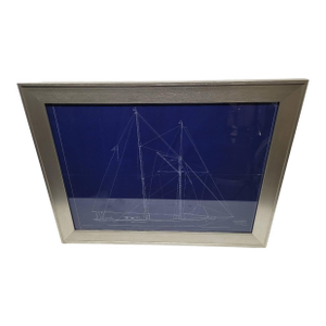 Yacht Blueprint of a Two-Masted Schooner by Arthur Shuman Jr.