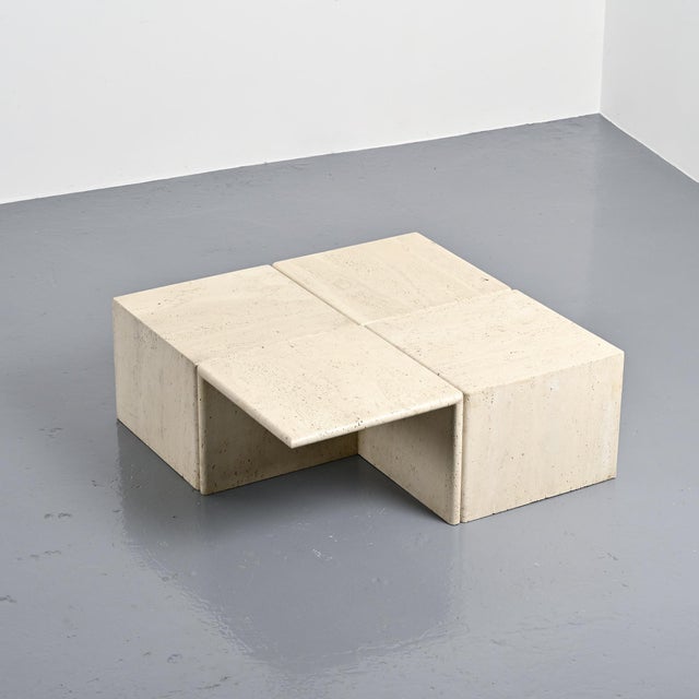 Travertine Coffee Tables, Italy, 1970s, Set of 4 For Sale - Image 11 of 15