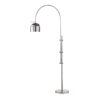 Regina Andrew Arc Floor Lamp With Metal Shade in Polished Nickel For Sale