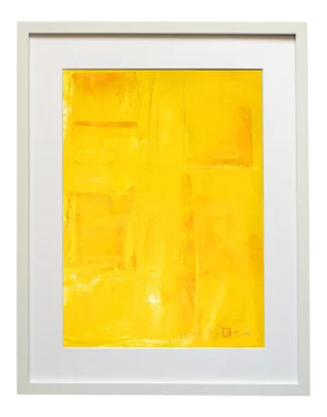"Mozaic 42" Contemporary Minimalist Monochromatic Mixed-Media Painting, Framed