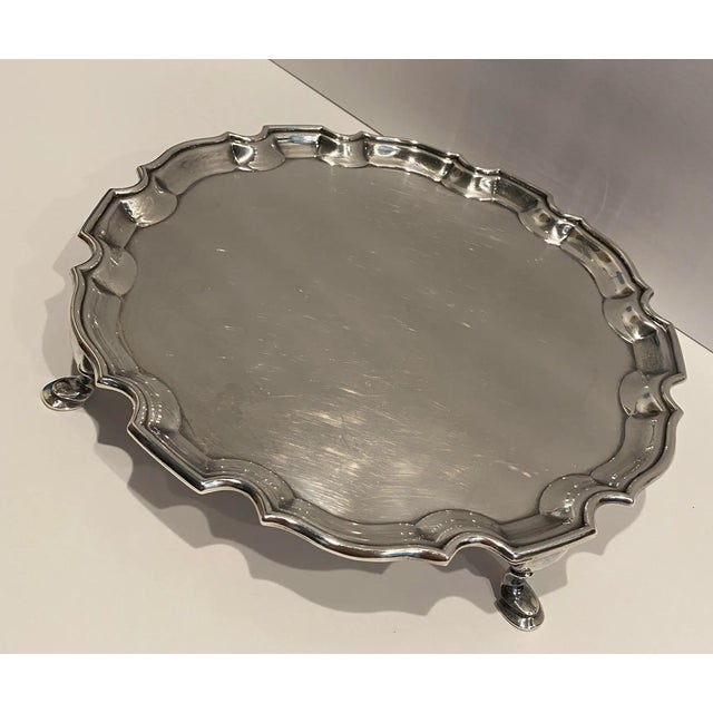 Traditional Freeman and Son Chippendale Silverplate Salver For Sale - Image 3 of 6